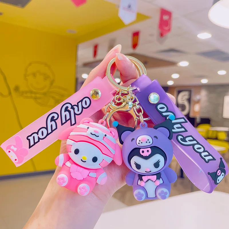 

Cinnamoroll Kuromi Sanrio Kawaii Anime Backpack Pendant My Melody Cute Cartoon Key Chain Doll Bag Decoration Toys for Girls