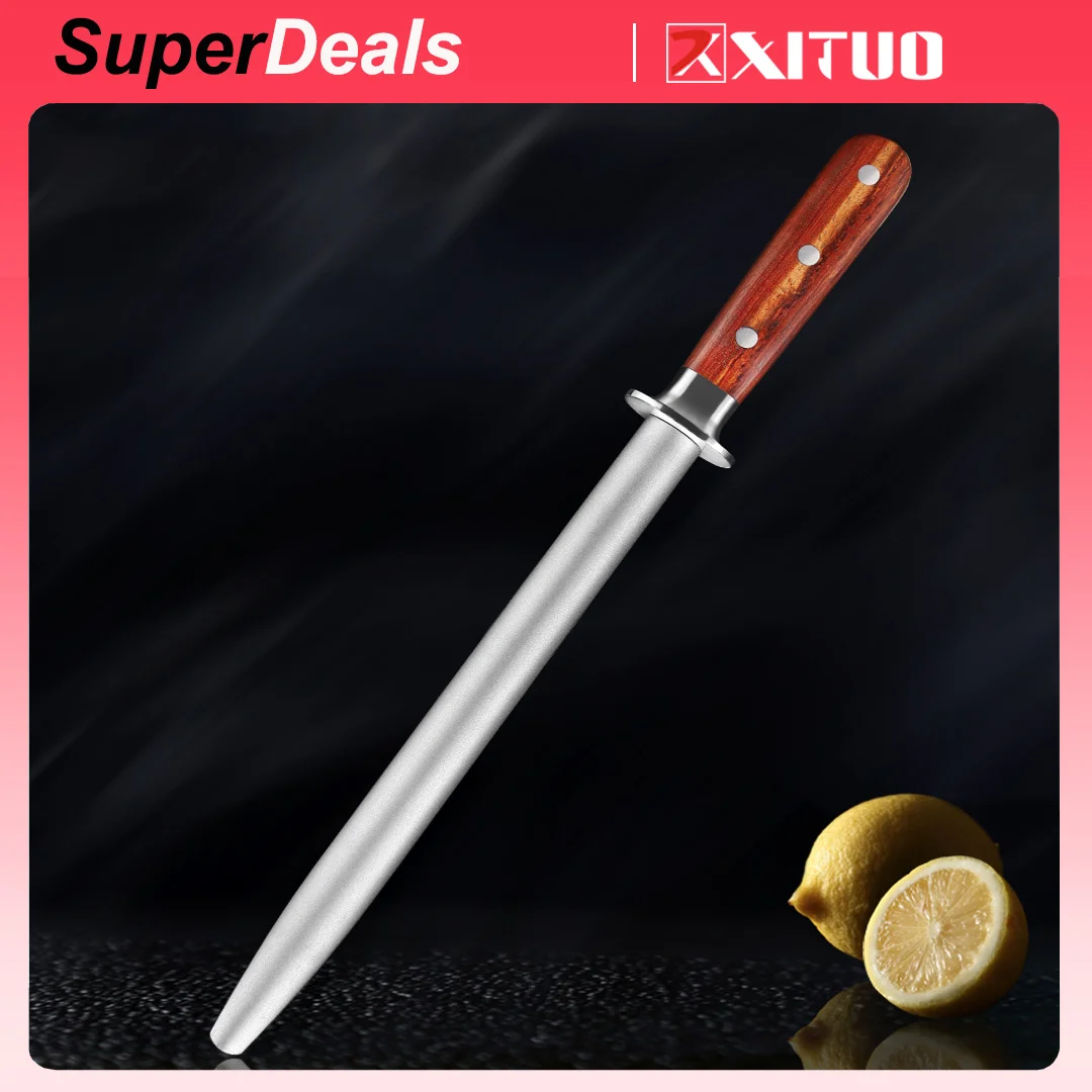 

2023 Professional Alloy Steel Round Shank Sharpening Rod Kitchen Knife Sharpener Knife Shears Scissors Sharpening Stone System