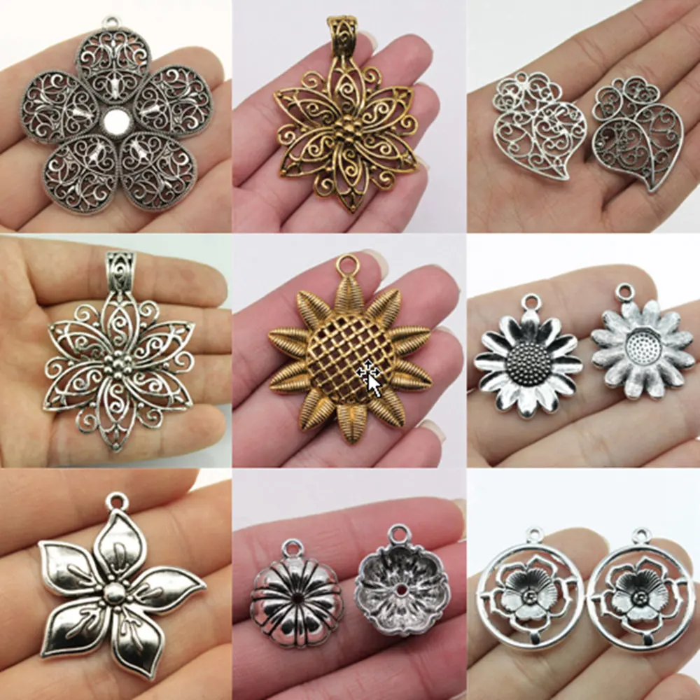 

Bulk Charms For Jewelry Making Kit Pendant Diy Jewelry Accessories Big Flower Charms