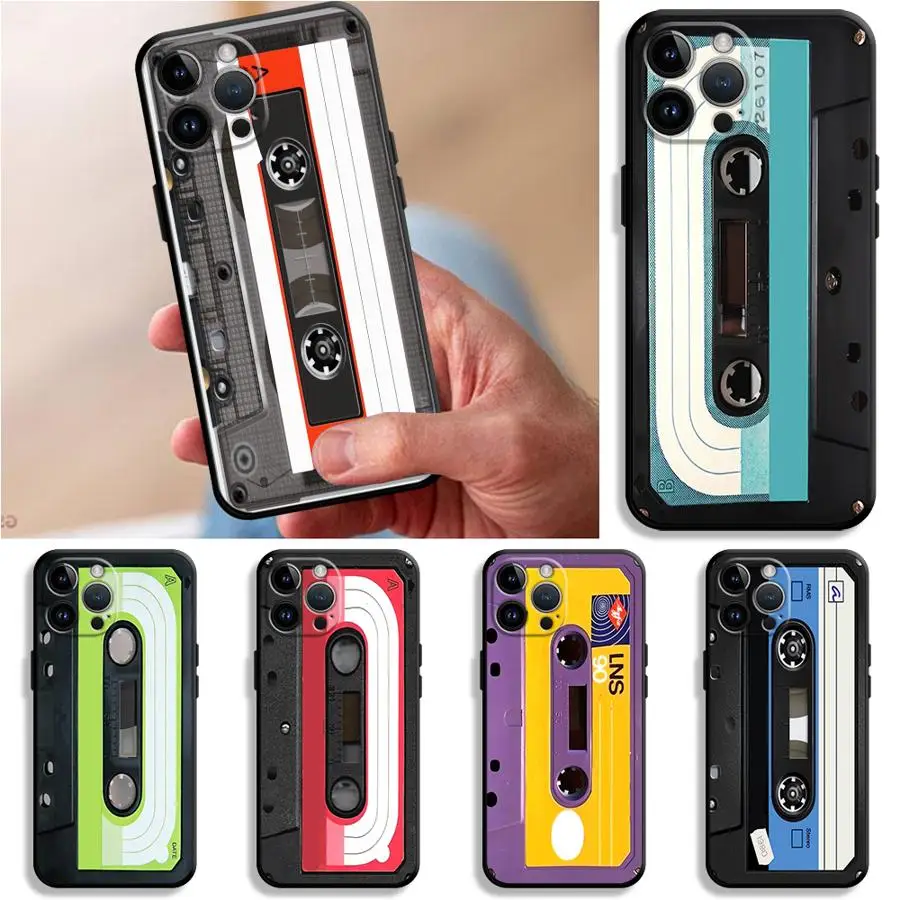 Фото Винтажный чехол-кассета для Apple iPhone 17 Pro Max, 16, 11, 17e, 14, 13, XR, XS MAX, 12, Air, 15 Pro, 7, 8 №1