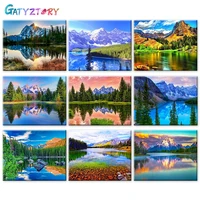gatyztory painting by numbers landscape diy room wall art pictures by number moutain sun for adults home decoration 50x40cm