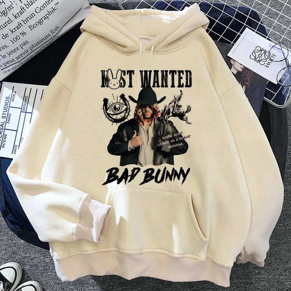 Bad Bunny Tour 2024 hoodie trendy graphic comic streetwear printed design female hoddie Y2K elegant soft fabric