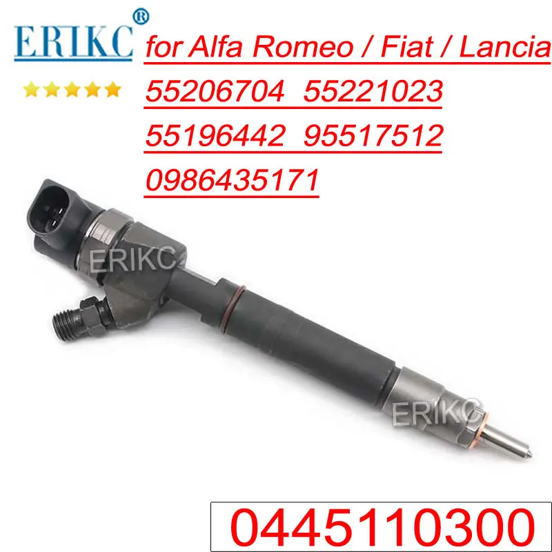 

0445 110 300 Топливная форсунка 0445110300 дизельный опрыскиватель для BOSCH ALFA ROMEO FIAT LANCIA 55206704 55221023 55196442 95517512