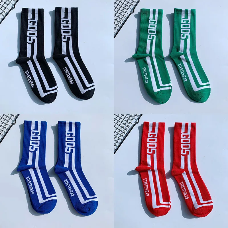 

Letter Striped Socks Hip-hop Street Skateboard Long Socks Men and Women Outdoor Sports European and American Short Cotton Socks