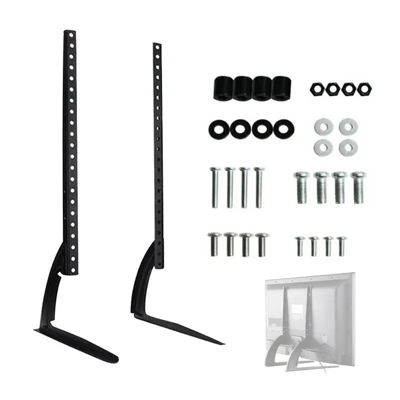 Base For 32-70 Inch Plasma Lcd Flat Screen Height Adjustable Monitor Mount Bracket Load Up To 35kg