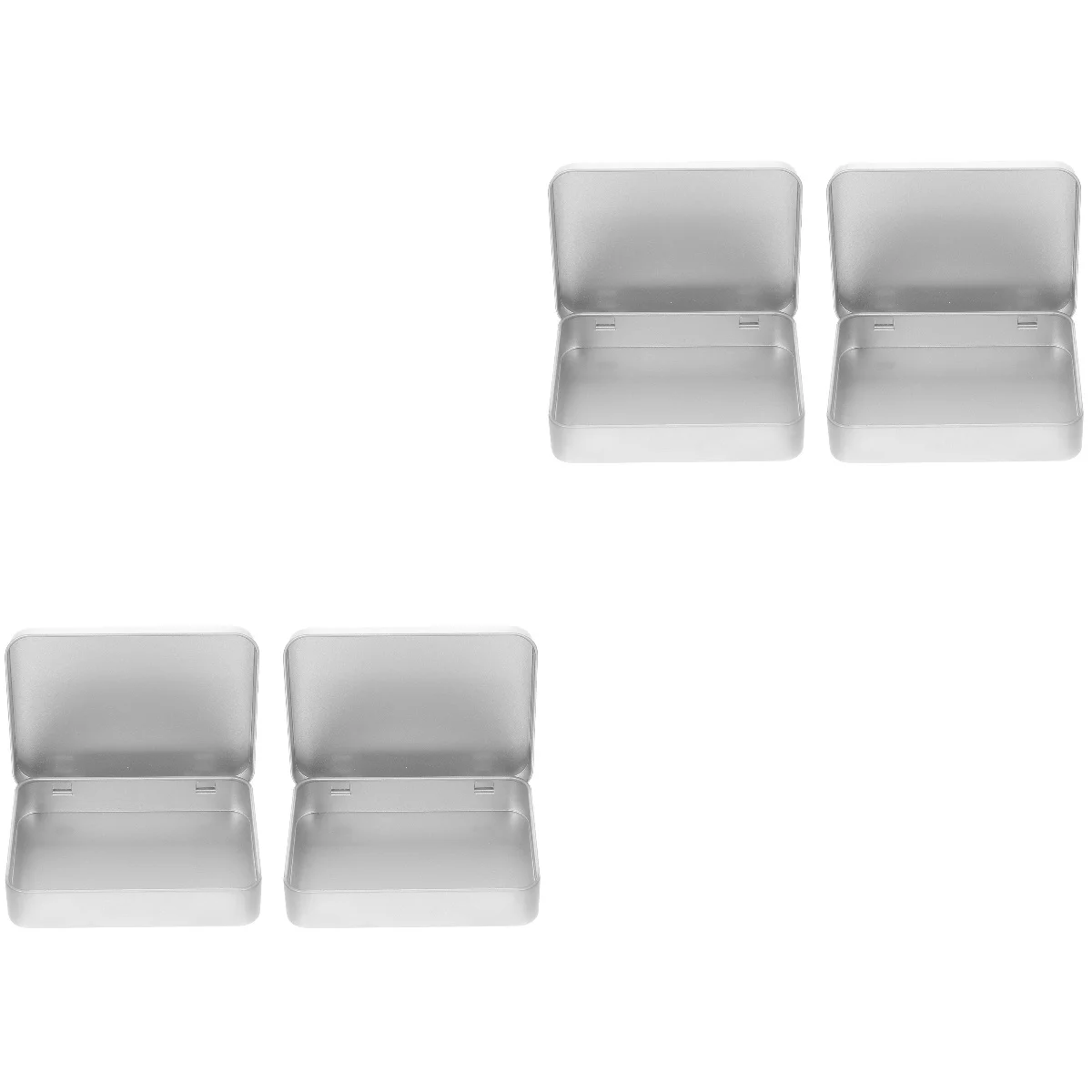 

4 Pcs Tinplate Box Jewelry Storage Organizer Clutter USB Flash Drive Case Tea Pot