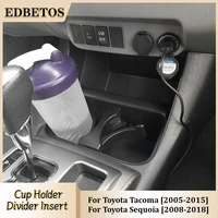 rear center console cup holder insert drink bottle divider replacement for toyota sequoia 2008 2018 tacoma 2005 2015