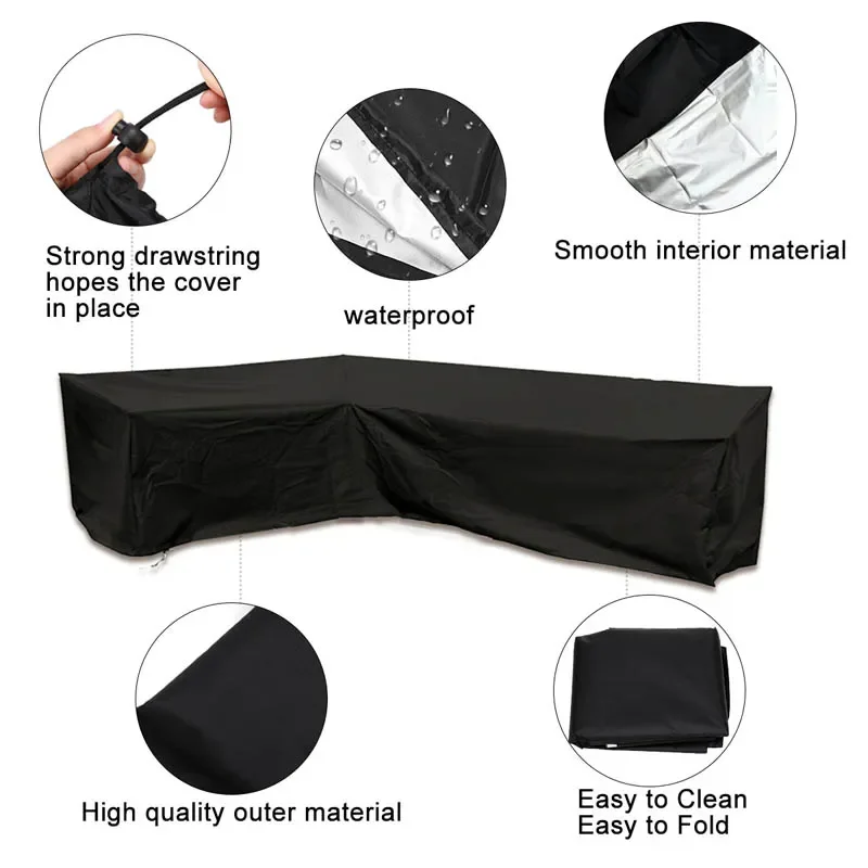 

All-purpose Outdoor Corner Sofa Desk Dust Cover Garden Patio Furniture Protector Waterproof Organizer