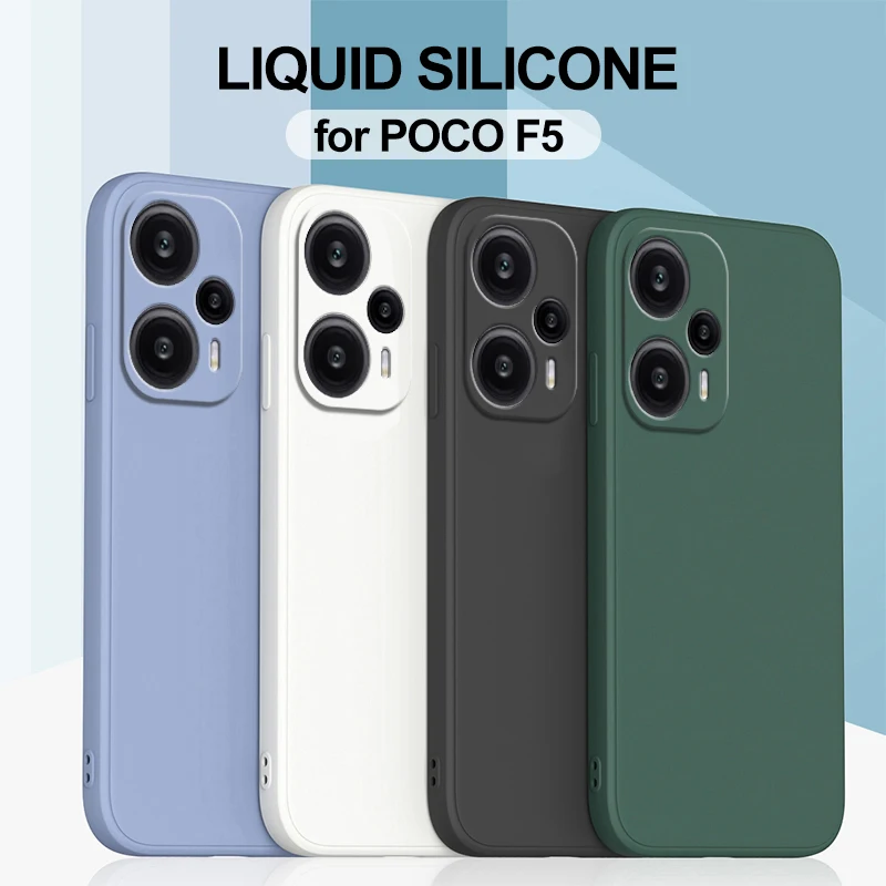 

Чехол Poco F5 poko F5 про, квадратные чехлы из жидкого силикона для телефона сяоми Poco пока F5 F 5 про poкоF5 про F5pro, полная защита, мягкий обложка