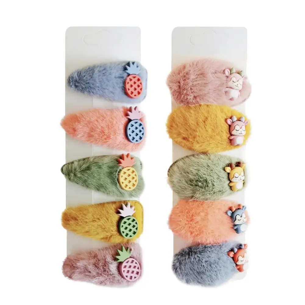 

Plush 5pcs Candy Hair Clip Sweet Hairpin Plush Barrettes Hairgrip for Children Best Sellers Metal Plating Fashion Ornaments