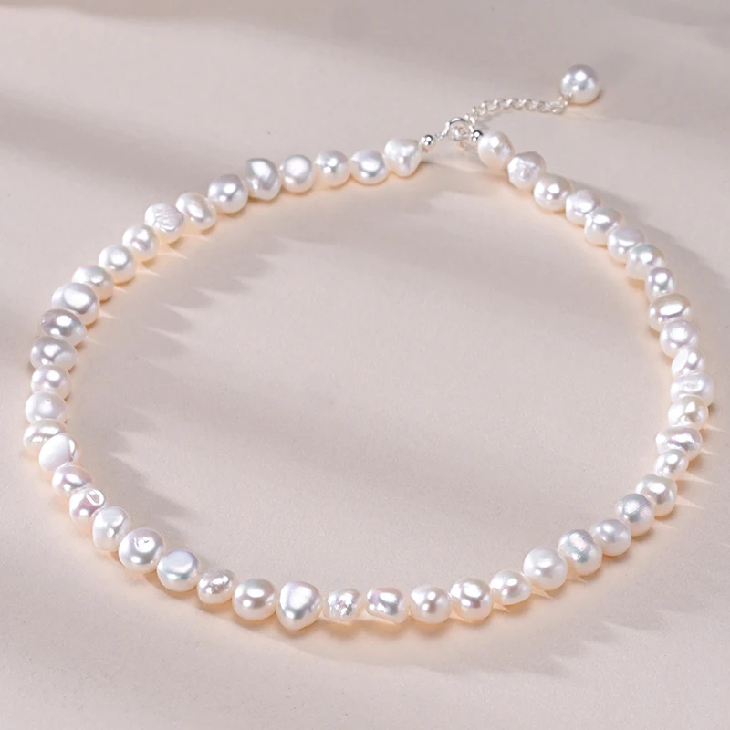 Ожерелье из натурального пресноводного жемчуга двухстороннее имитация