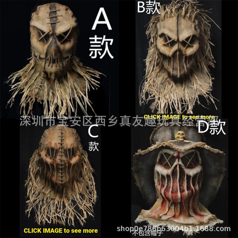 Пугал на Хэллоуин яркая маска накладка голову с перчатками шляпа костюм головной