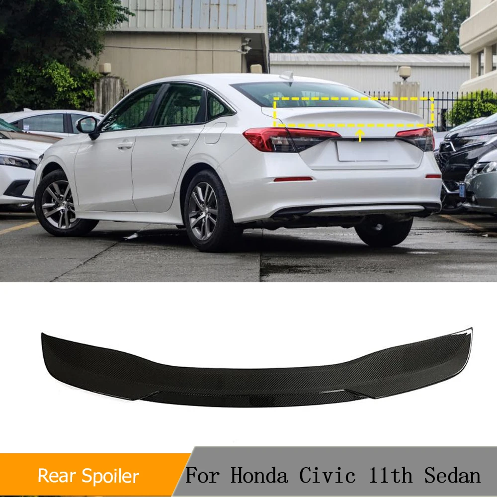 

Car Rear Sport Spoiler Wing Tail Splitter For Honda CIVIC 11TH Gen Sedan 2021 2022 Carbon Fiber Tuning Accessories