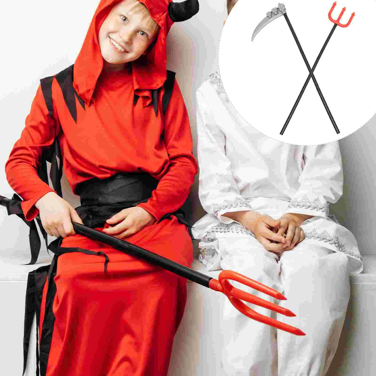 

2 Pcs Walking Cane Decor Decorations Halloween Supplies Plastic Cosplay Accessories Ornament