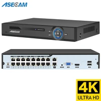 ASECAM 16CH 8MP 4K регистратор видеонаблюдения NVR POE Onvif H.265 IP камера видеонаблюдение распознавание лица система XMeye
