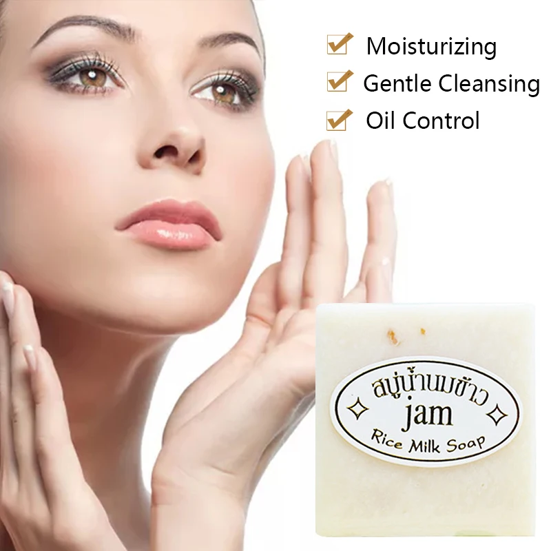 

1Pcs Handmade Rice Milk Soap Collagen Vitamin Skin Whitening Acne Pore Removal Moisturizing Cleansing Bleaching Rice Milk Soap