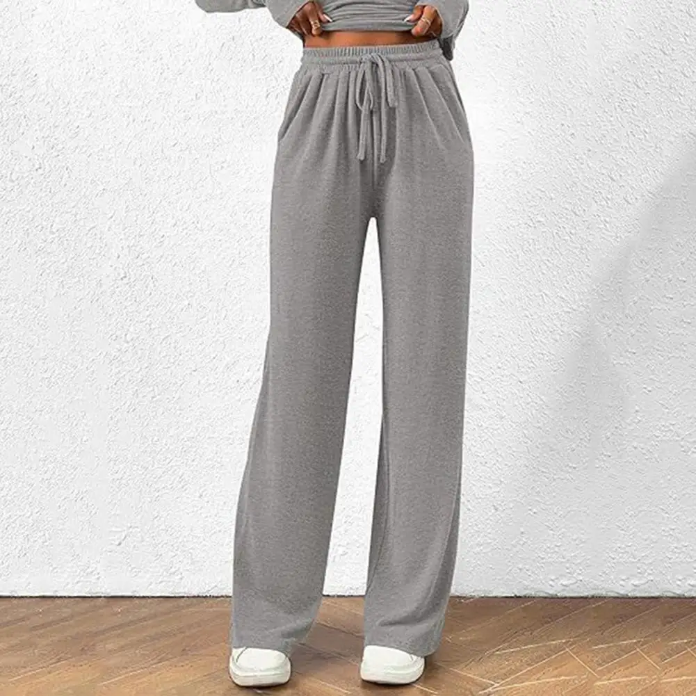 Женский комплект из топа и брюк однотонная Асимметричная блузка брюки с широкими