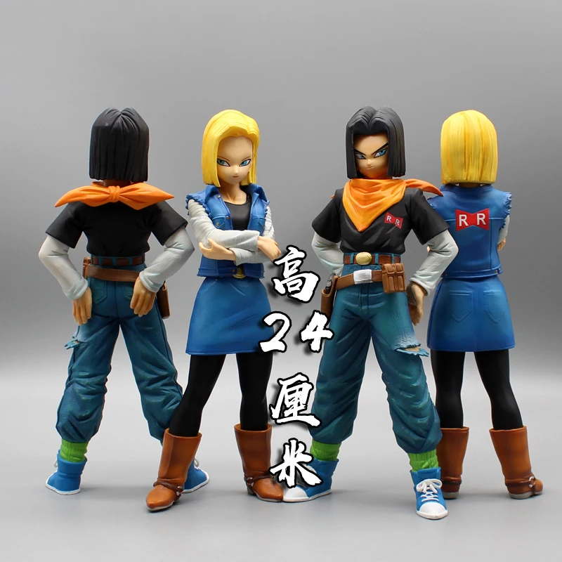 

Драконий жемчуг Z Аниме Android 17 фигурка Android 18 Женская Коллекционная модель игрушки для детей Подарки 23,5 см