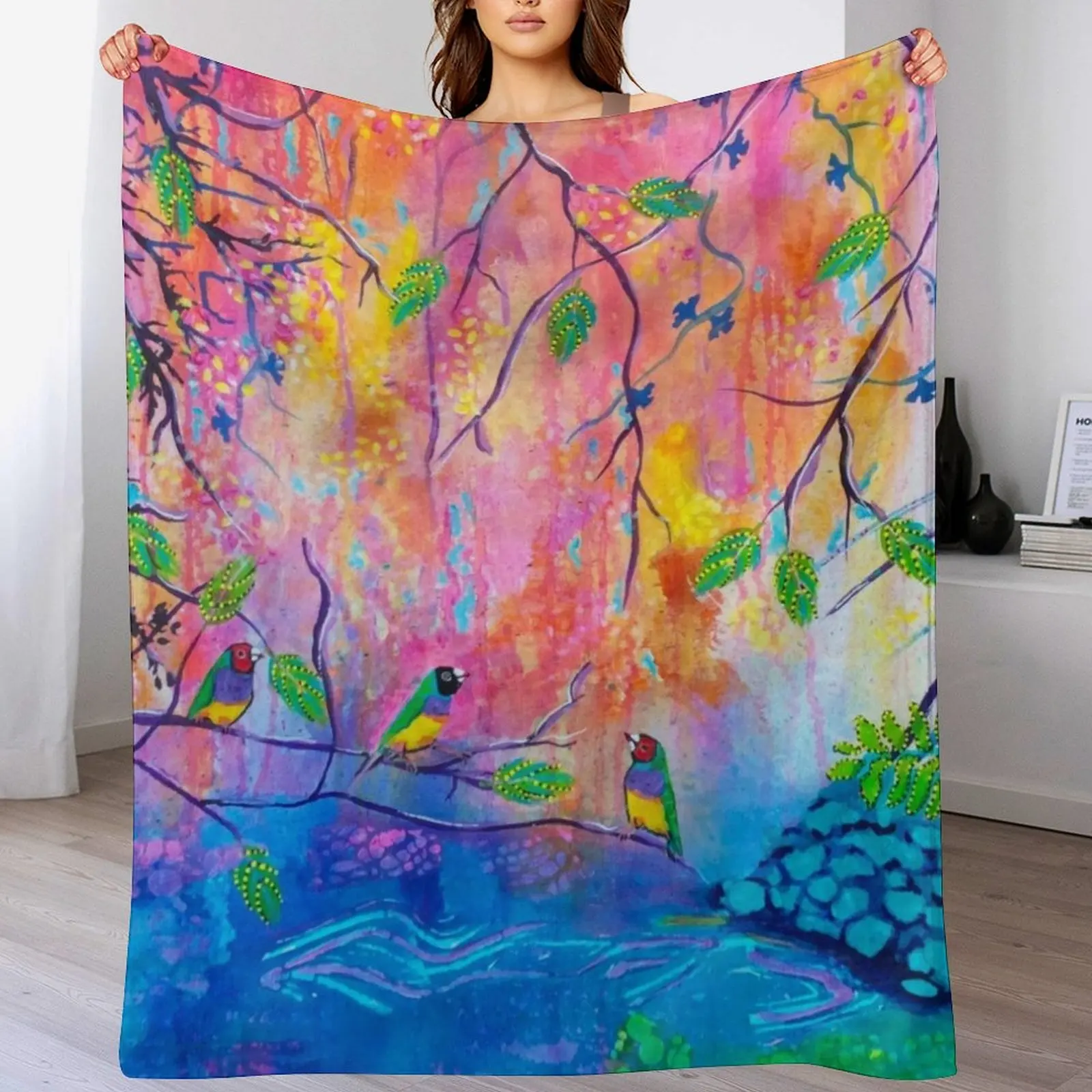 Одеяло Gouldian с декоративными красками одеяло Creekside индивидуальный подарок