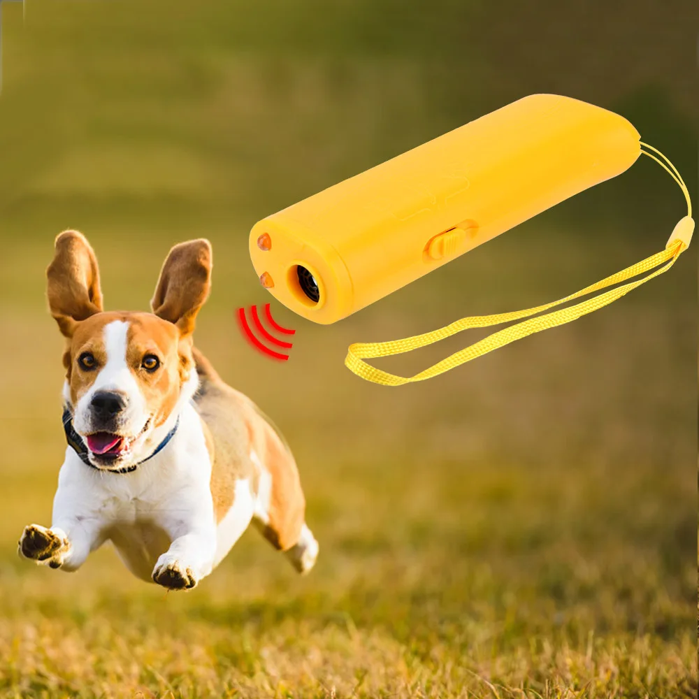 

Dog Repeller Anti Barking Stop Bark Training Device 3 In 1 Ultrasonic Stray Pet Dog Training Control LED Flashlight Dog Supplies