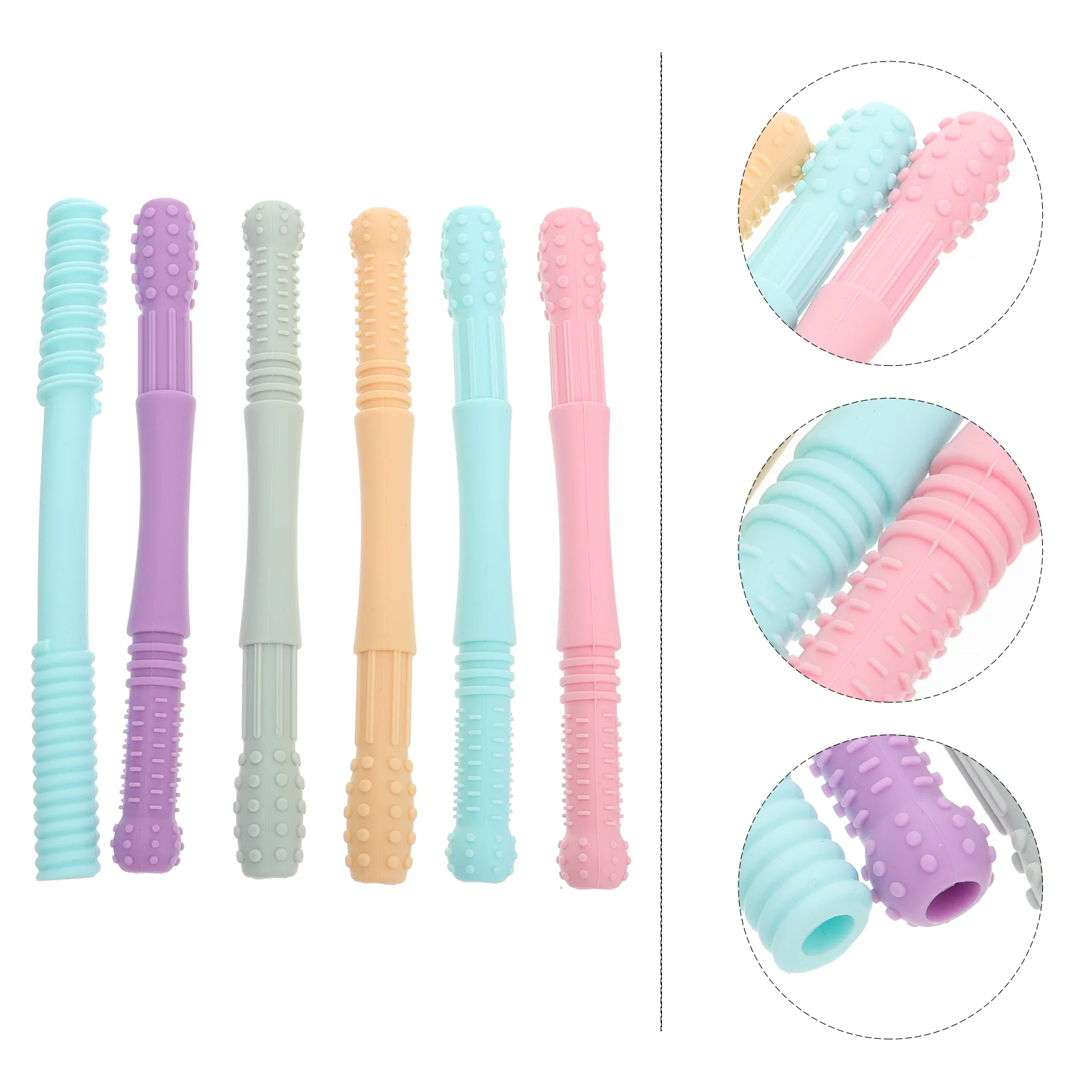 

6pcs Baby Chewing Toys Sensory Chewy Teether Stick Chewing Teether for Infant
