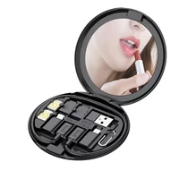 budi 11 in 1 multifunctional mobile phone accessory box with makeup mirror can be used as mobile phone holder with type adapter