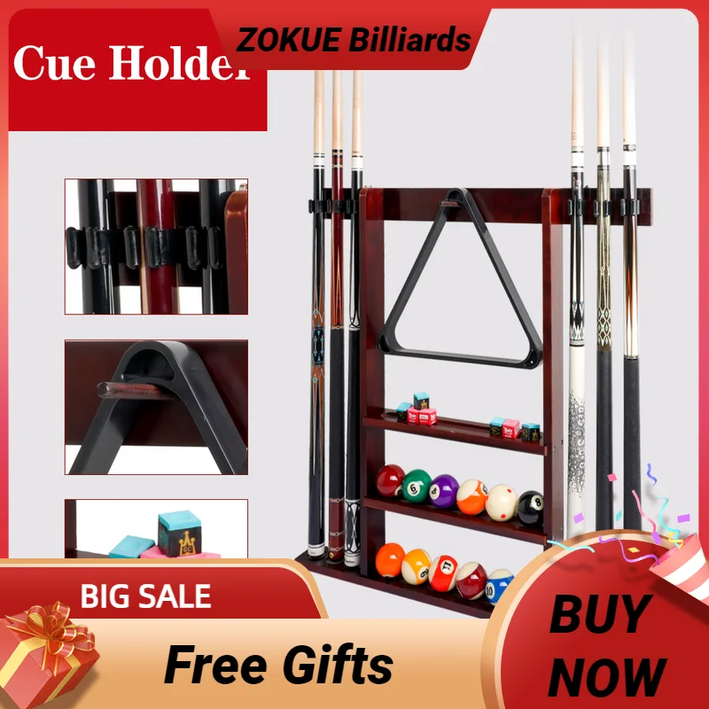 Wooden Billiard Cue Rack Portable Pool Cue Holder Display Stand For Home Indoor Fishing Rod Golf Cues Storage Bracket Accessory