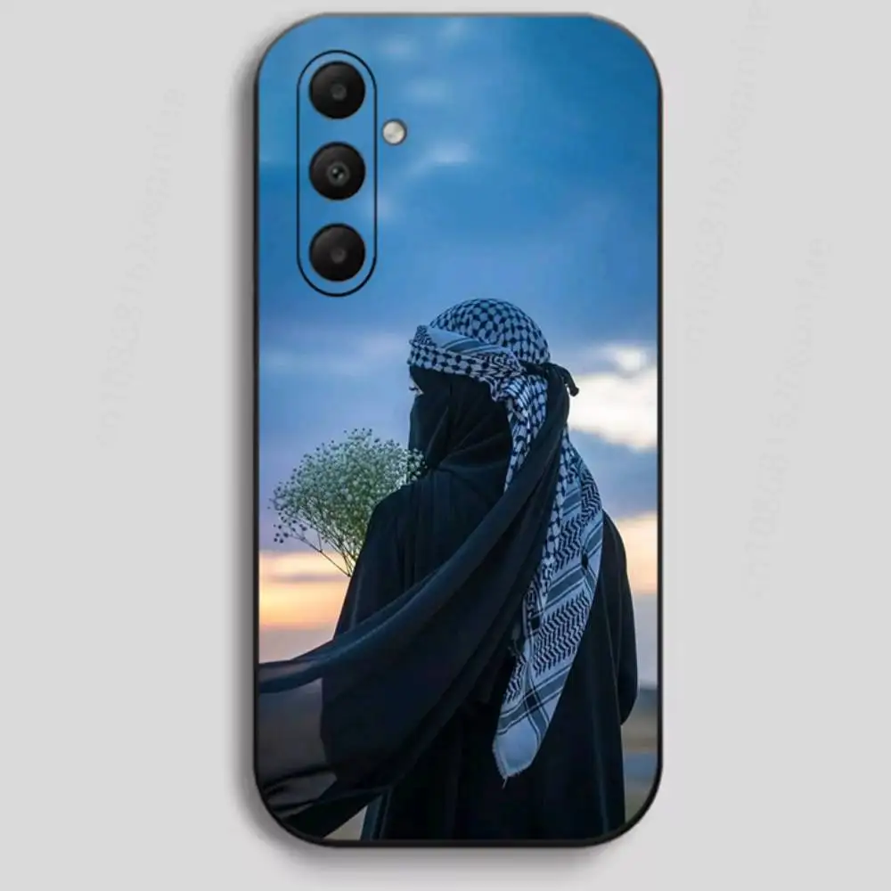 Фото Чехол для телефона для мусульманских и исламских девушек для Samsung Galaxy A73,23,53,33,24,72,22,52,32,54,A34, мягкий черный корпус №5