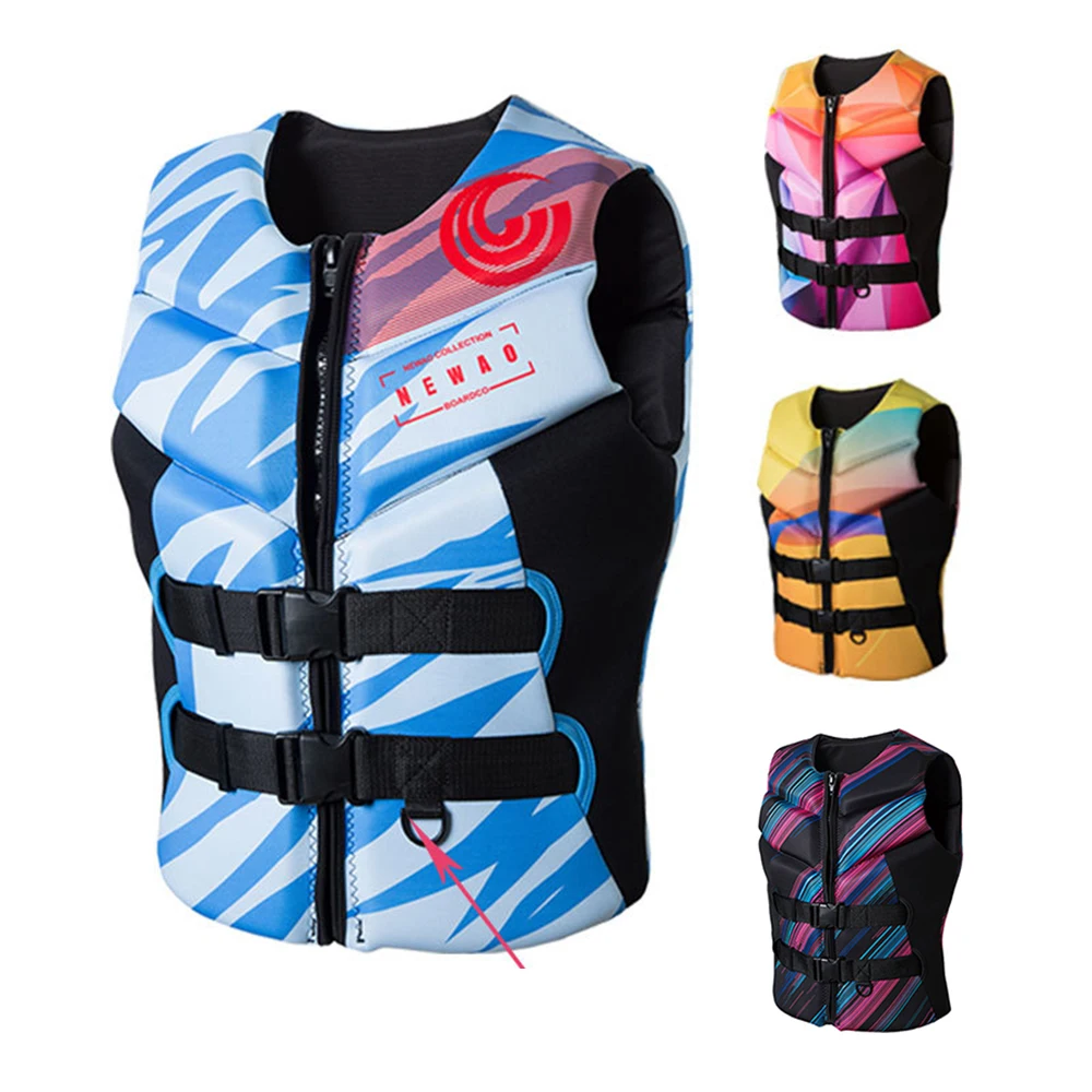 New Adult Neoprene Life Jacket High-End Professional Large Buoyancy Vest Water Sports Snorkeling Surfing Motorboat Safety Vest