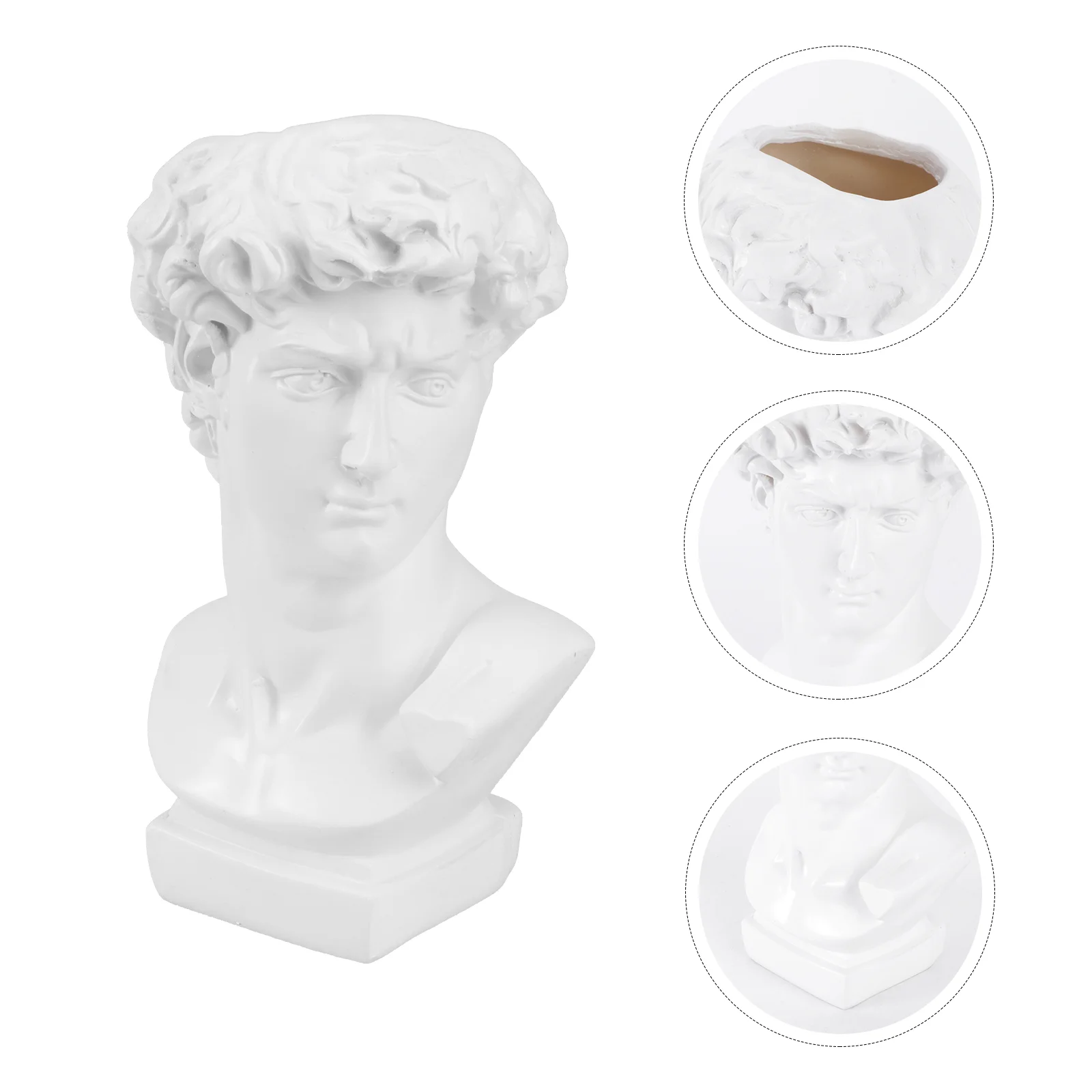 

Greek Statue David Planter Vase Head Pot Sculpture Bust Goddess Resin Succulent Face Holder Flower Roman Penmakeup Brush