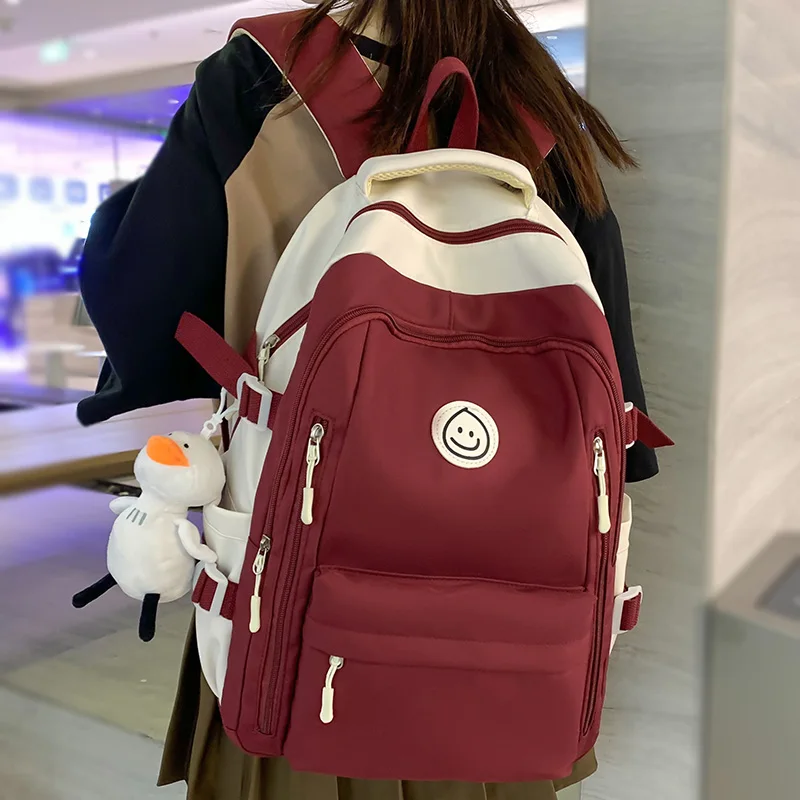 

Fashion Lady Cute Female Travel Teenage College Backpack Trendy Girl Kawaii Nylon Leisure Backpack Women Laptop Student Book Bag