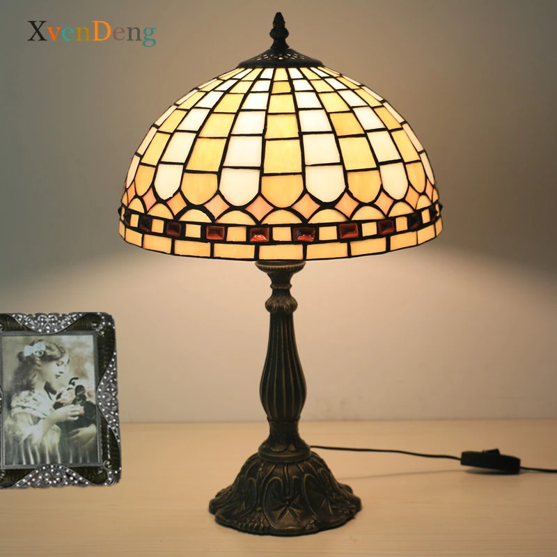 

Turkish Mosaic Glass Table Lamps Tiffany Baroque Bedroom Bedside Lamp Bar Cafe Living Room Decor Desk Lamp Nordic Iron LED Light