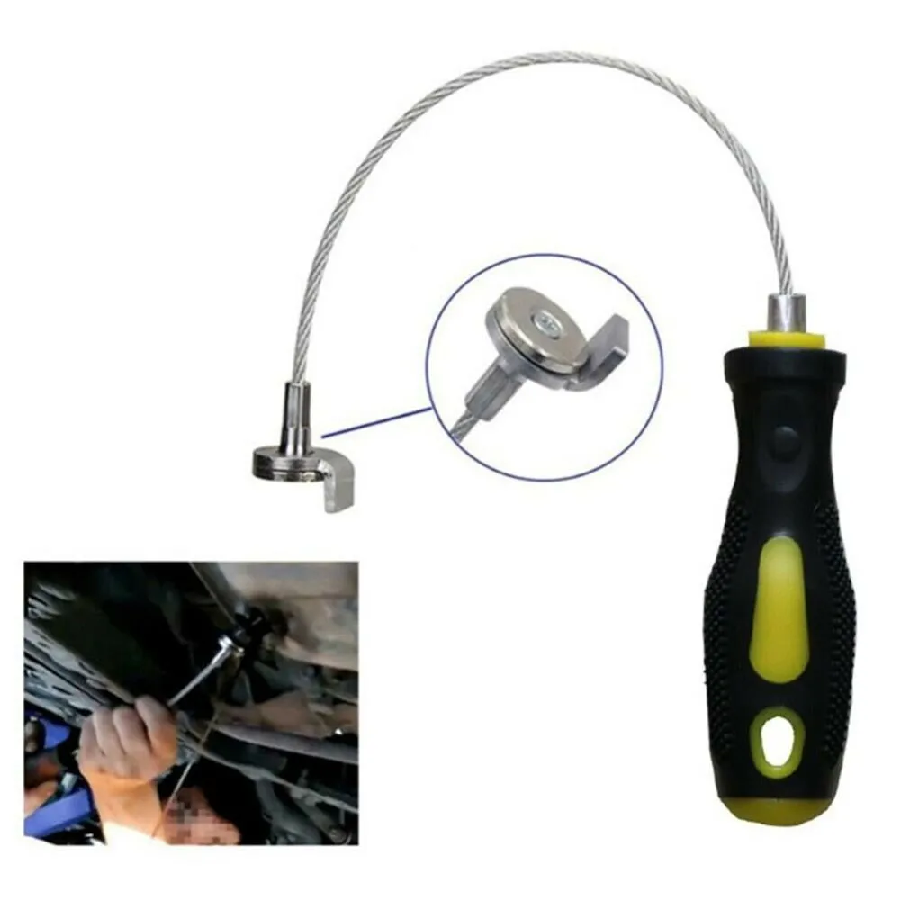 

Wrench Magnetic Oil Drain Plug Bolt Remover Strong Tool Wrench Anti Scald Pan Screw Sleeve With Flexible Shaft 23cm/9.06inch