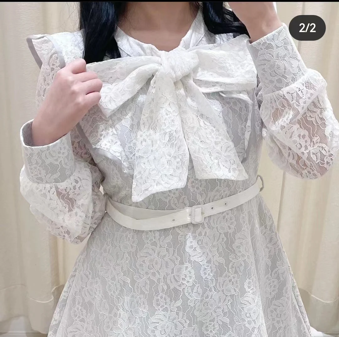 Spring Summer Series Big Bow Lace Shorts Jumpsuit 2023 New Sweet Cute Girls Long Sleeve Slimming One Piece Jumpsuits for Women
