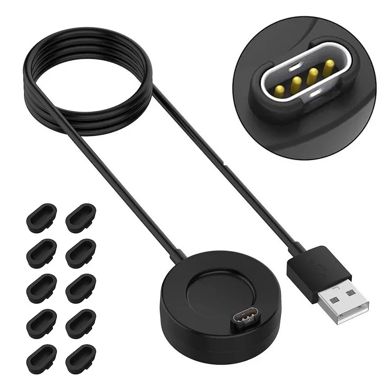 

Dock Charger USB Charging Cable and Dust Plug Cover for Garmin Fenix 7 7X 7S 6 6S 6X 5 5S 5X Vivoactive 3 4 4S Venu 2 2S SQ