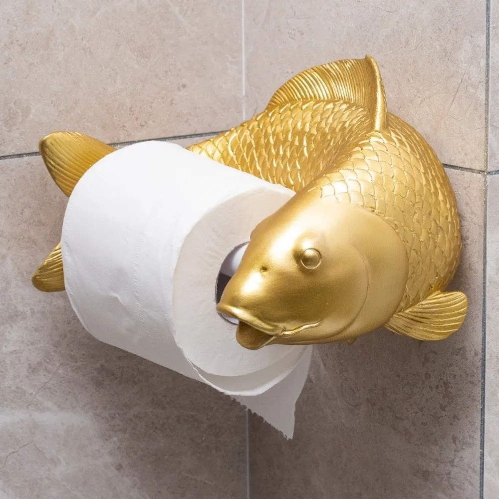 Фото Держатель для туалетной бумаги Golden Carp, настенный, водонепроницаемый, пластиковый, винтажный, без сверления №1