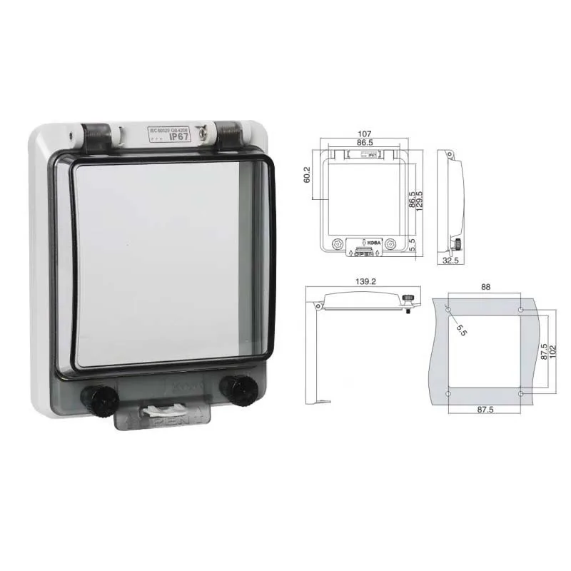 

Прозрачное окно для выключателя IP67