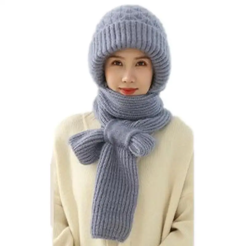 

Ear Guard Hat Integrated Hat Scarf Soft And Comfortable With No Pilling Beanies Scarves For Cold Weather For Traveling Hiking