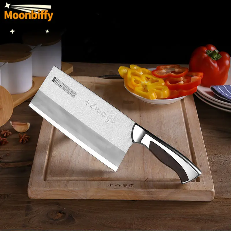 Cleaver Knife 3 Layers Clad Steel 7 Inch Sharp Cutting Vegetable Meat Fish Chef Mulberry Sang Knife with Knife Holder Facas Faca