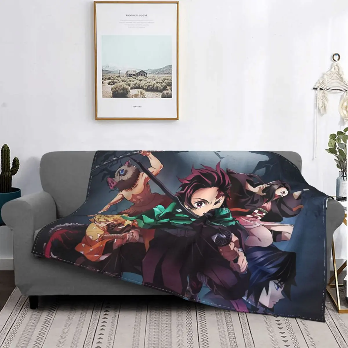 

Demon Slayer All Stars Coral Fleece Blanket Velvet Shaggy Fuzzy Quilt Home Sofa Bedroom Bedding Throws Child Birthday