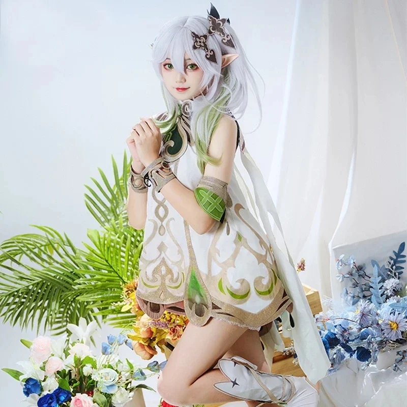 Nahida косплей Genshin Impact Lesser Lord Kusanali костюм платья для девочек парик одежда костюмы