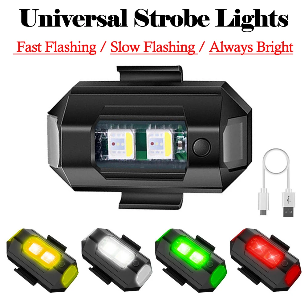 4/7 Colors Drone Strobe Light USB LED Anti-Collision Bike Tail /Model Aircraft Night Flying Mini Signal Flashing Warning Light