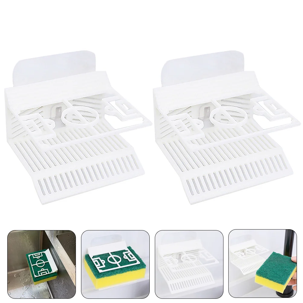 

2pcs Kitchen Sponge Drain Rack Countertop Dishcloth Rack Kitchen Sponge Holder