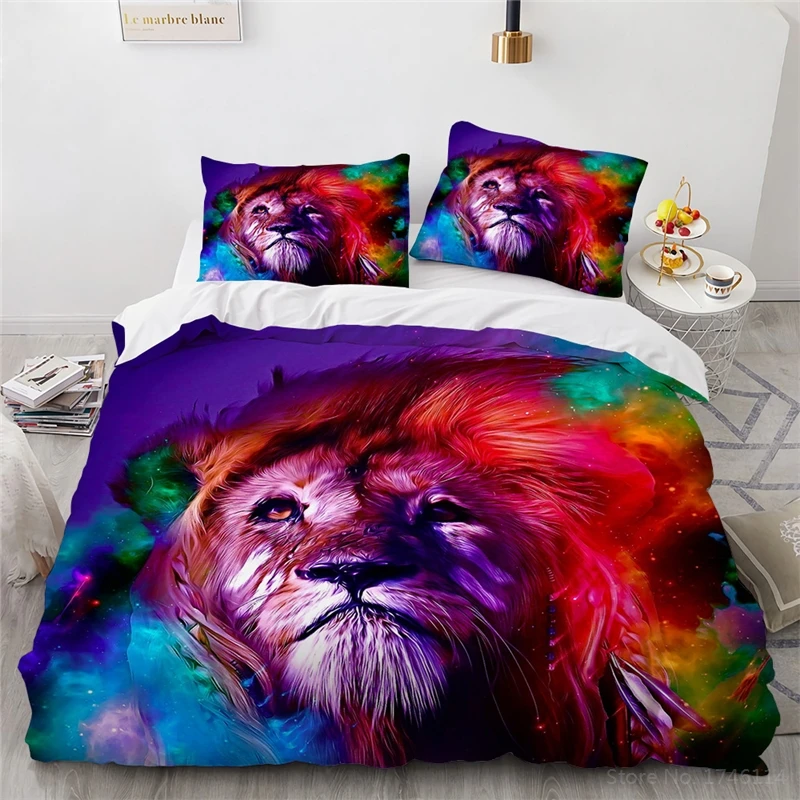 Комплект постельного белья с 3d-изображением волка в лесу Королевский рисунком