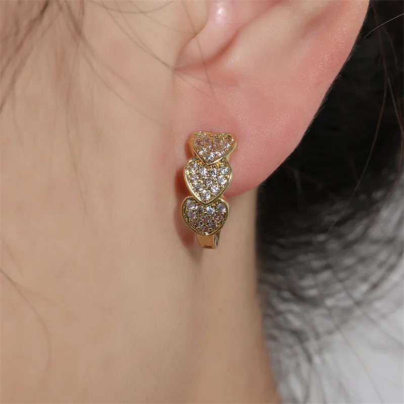 Модные Круглые Медные Серьги-кольца С Фианитами Для Женщин И Девочек Золотые