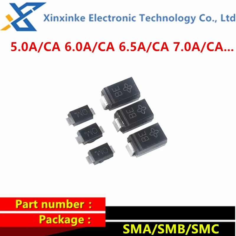 20 шт., SMBJ SMCJ SMAJ18A SMBJ20CA SMCJ8.5CA 10CA 12A 14CA 16A 17CA 6.0A 6.5CA 6.8CA 7.0A 7.5A 8.0A 9.0CA SMBJ14CA SMAJ15CA