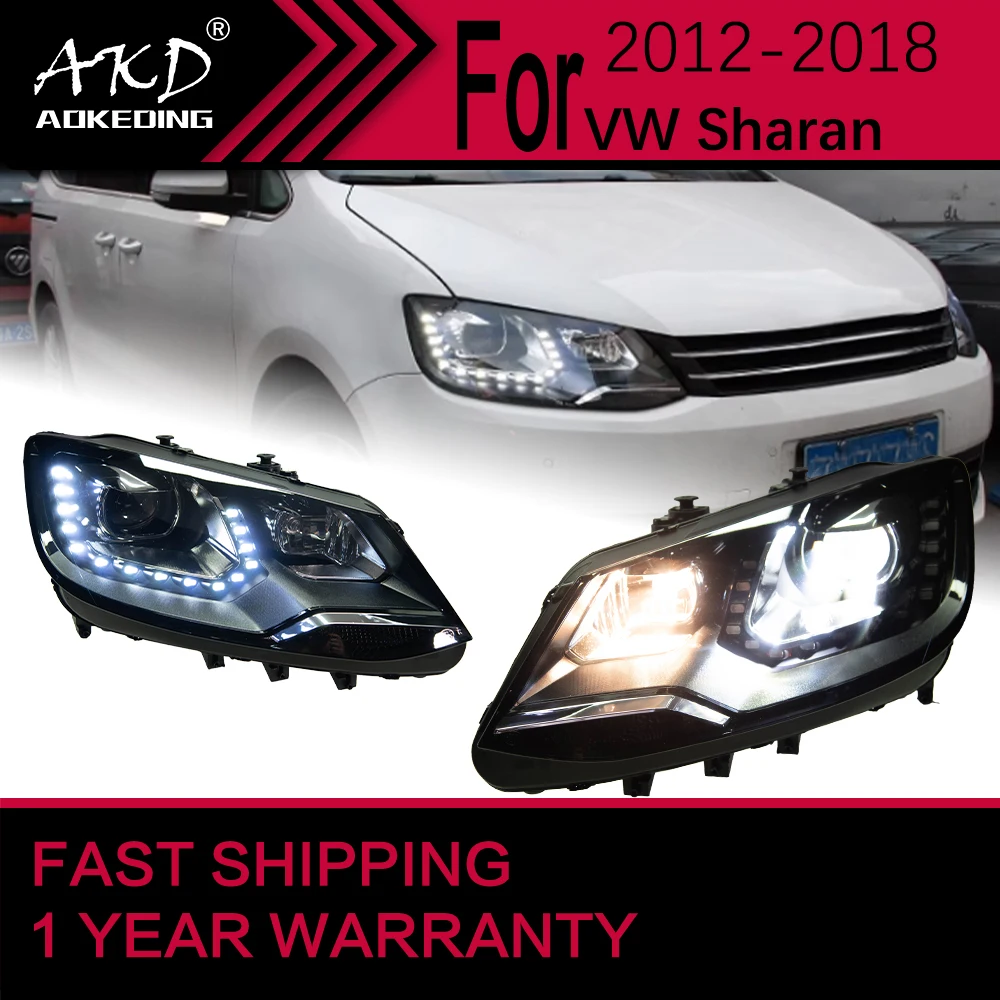 Lampa samochodowa do VW Sharan LED Headlight 2012-2018 Lamp Drl Projector Lens Automotive Accessories