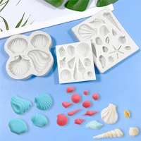 conch shell six piece silicone mould ocean series cake decorating chocolate cookie baking fondant mould resin molds