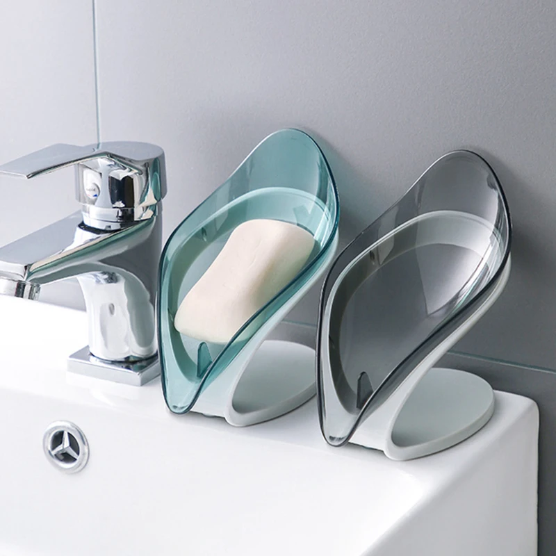 

Leaf Shaped Soap Dish Holder Suction Cup Soap Dish For Bathroom Soap Box Sponge Soap Holder Storage Tray Soap Stand Suction Cup