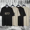 ESSTENTIALS Top Quality 1977 Flocked T-Shirt 100% Cotton Tee Hip Hop Loose Men Women Short Sleeve T-Shirts Oversized sports Wear 1